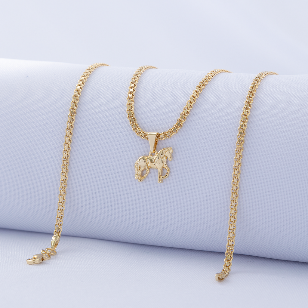 Cadena China & Dije Caballo + (PULSERA REGALO)