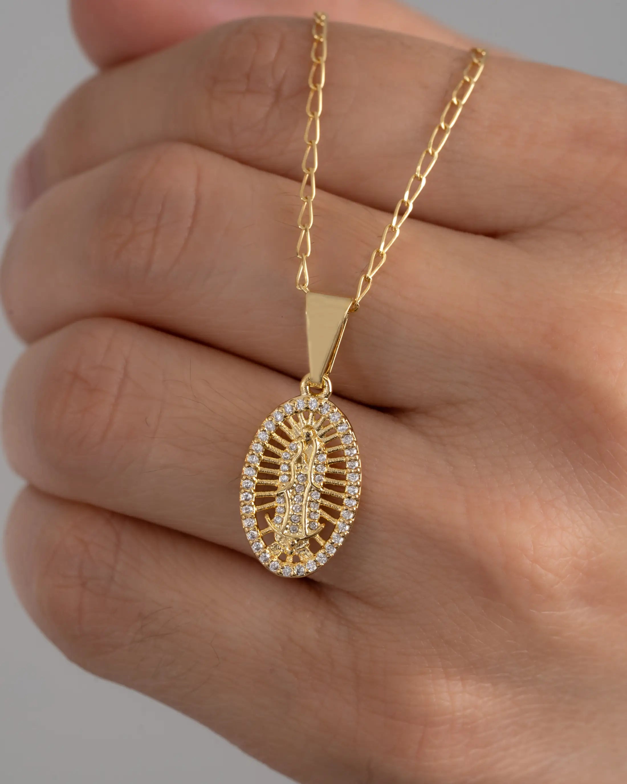 Dije Virgen Guadalupe Swarovski Med