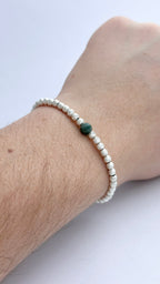 PULSERA SLV DE PLATA Y ESMERALDA