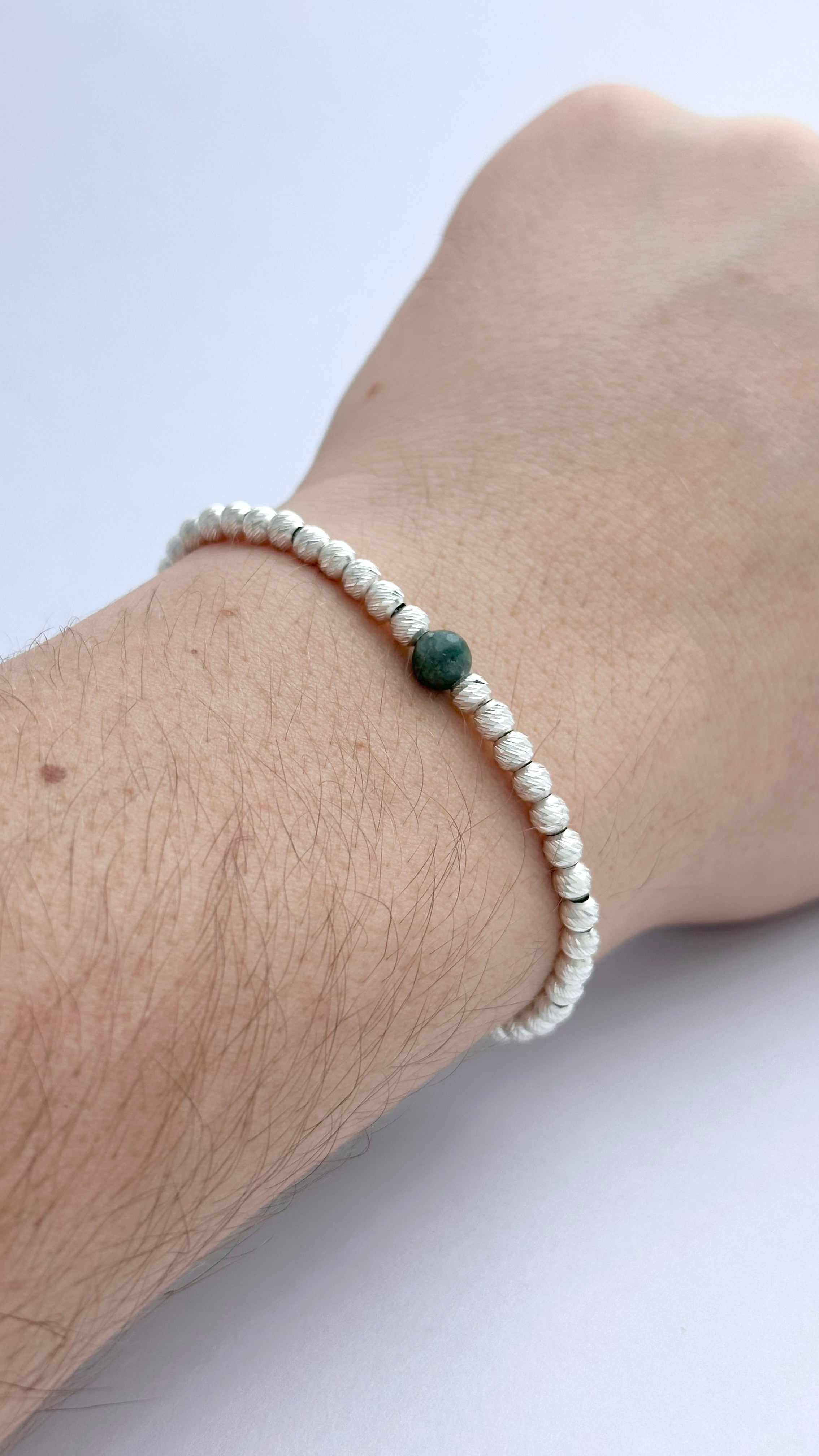 PULSERA SLV DE PLATA Y ESMERALDA