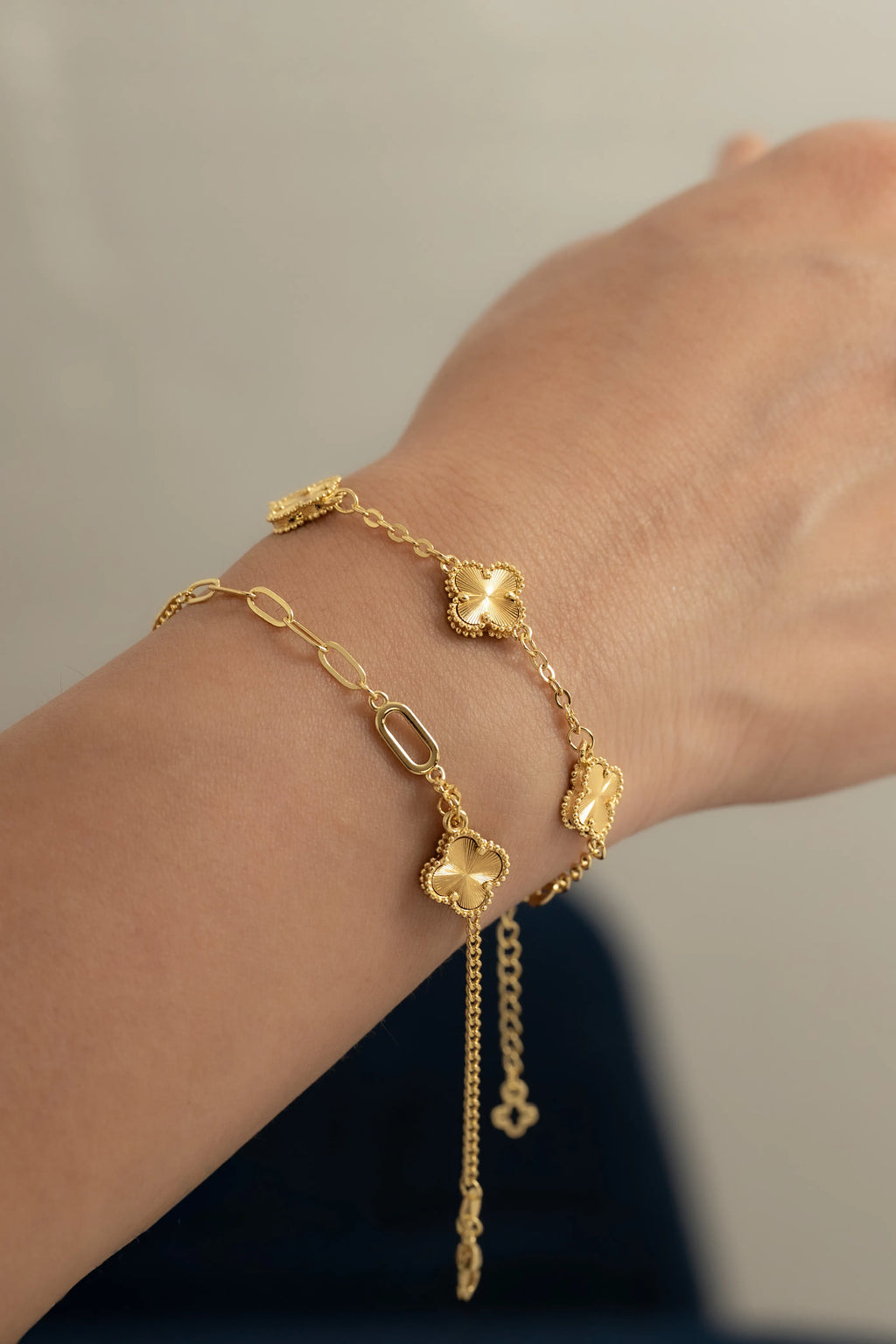 Pulsera Cubana Clover 1,1 cm 15 Cm + Ext