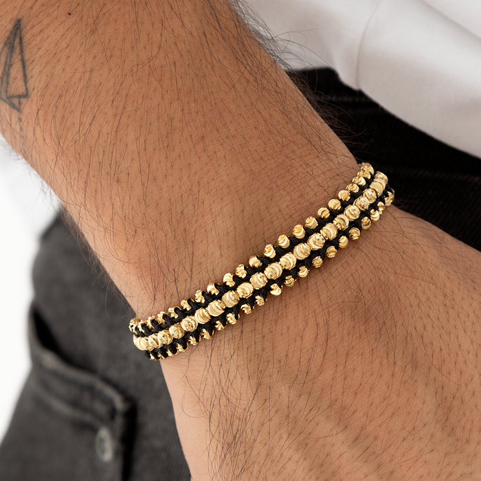 Pulsera OROANT 3 carriles balin tipo Italy tamaño 3 & 4mm