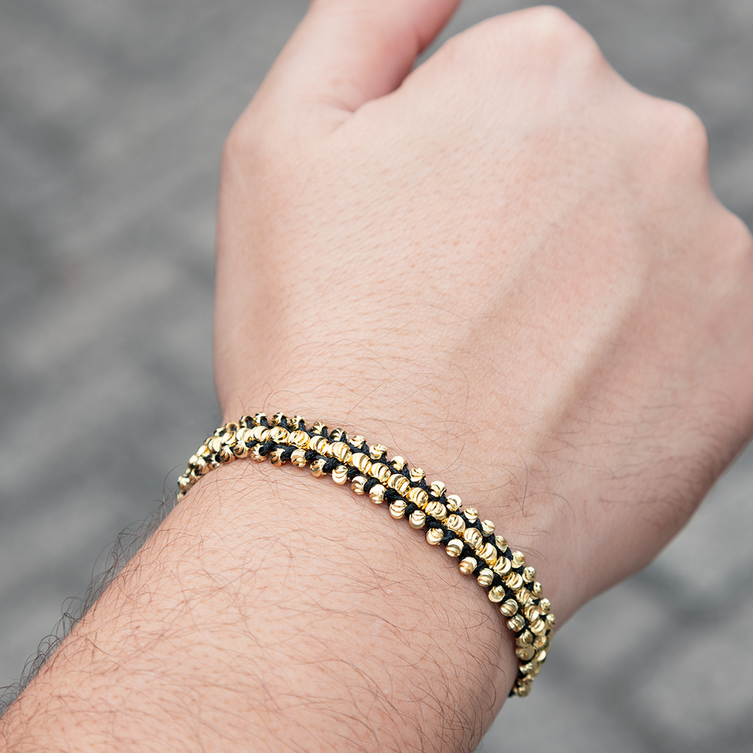 pulsera OROANT 3 carriles balin tipo italy  tamaño 3 y 5 milimetros 