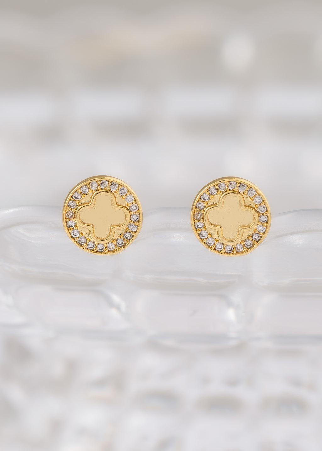 Arete Clover Redondo Circonias 1 Cm