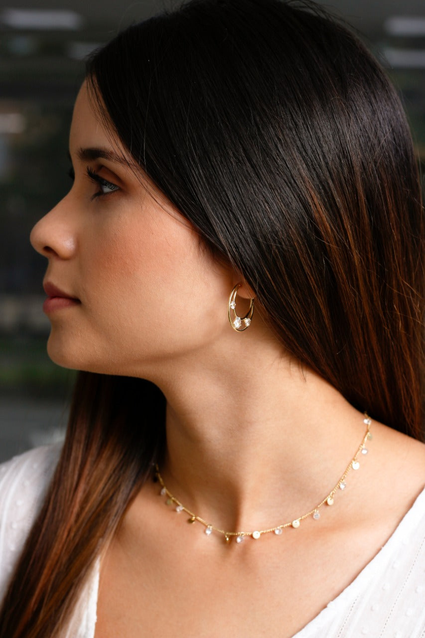 Cadena Cubana circonios- 45 cm-extenso