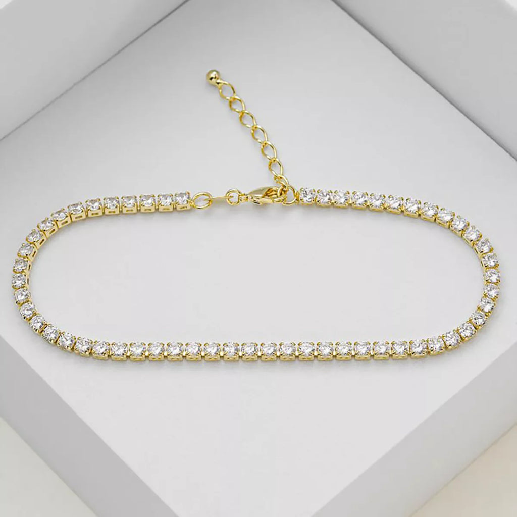 Tobillera Circonias Cristal Unisex 22 Cms + Extensor