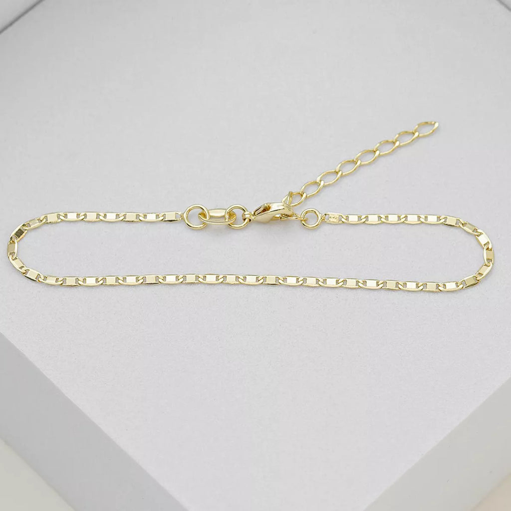 Pulsera Escalera Delg. Plana Lisa 16 Cms + Extensor