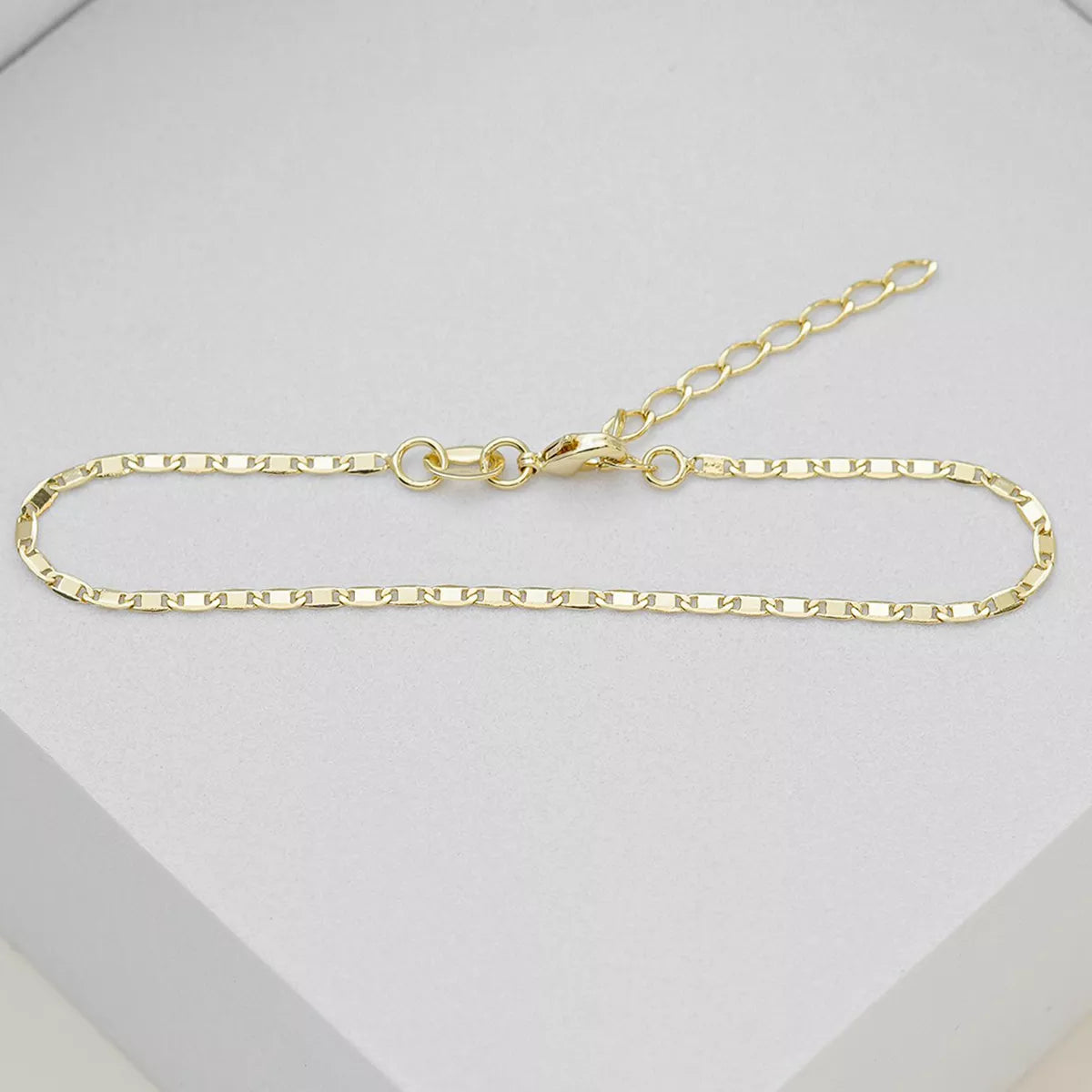 Pulsera Escalera Delg. Plana Lisa 16 Cms + Extensor