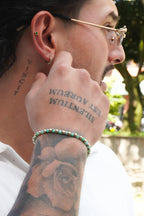 Joya De Esmeraldas y Balines Lisos En Pulsera