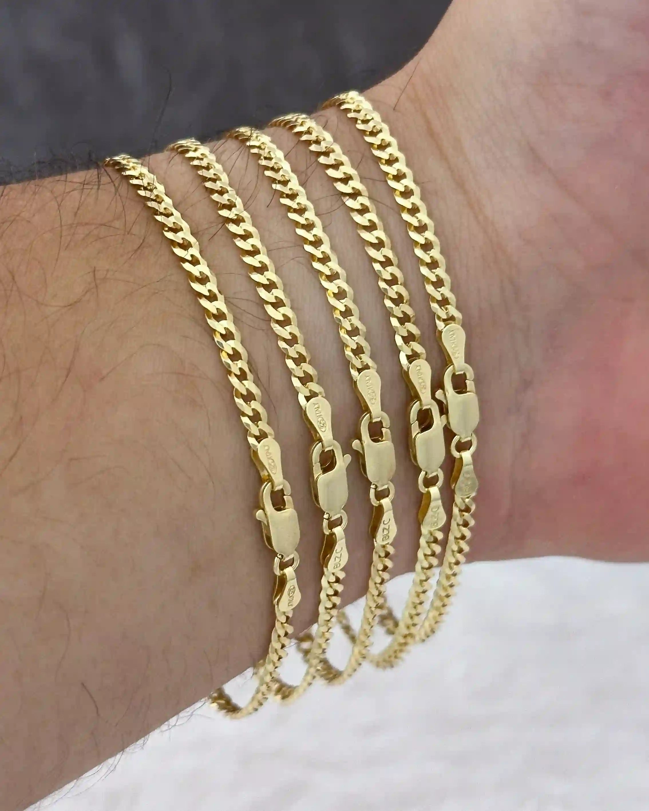 Pulsera Cuban Link ITobillera 3,1 mm 19 Cms