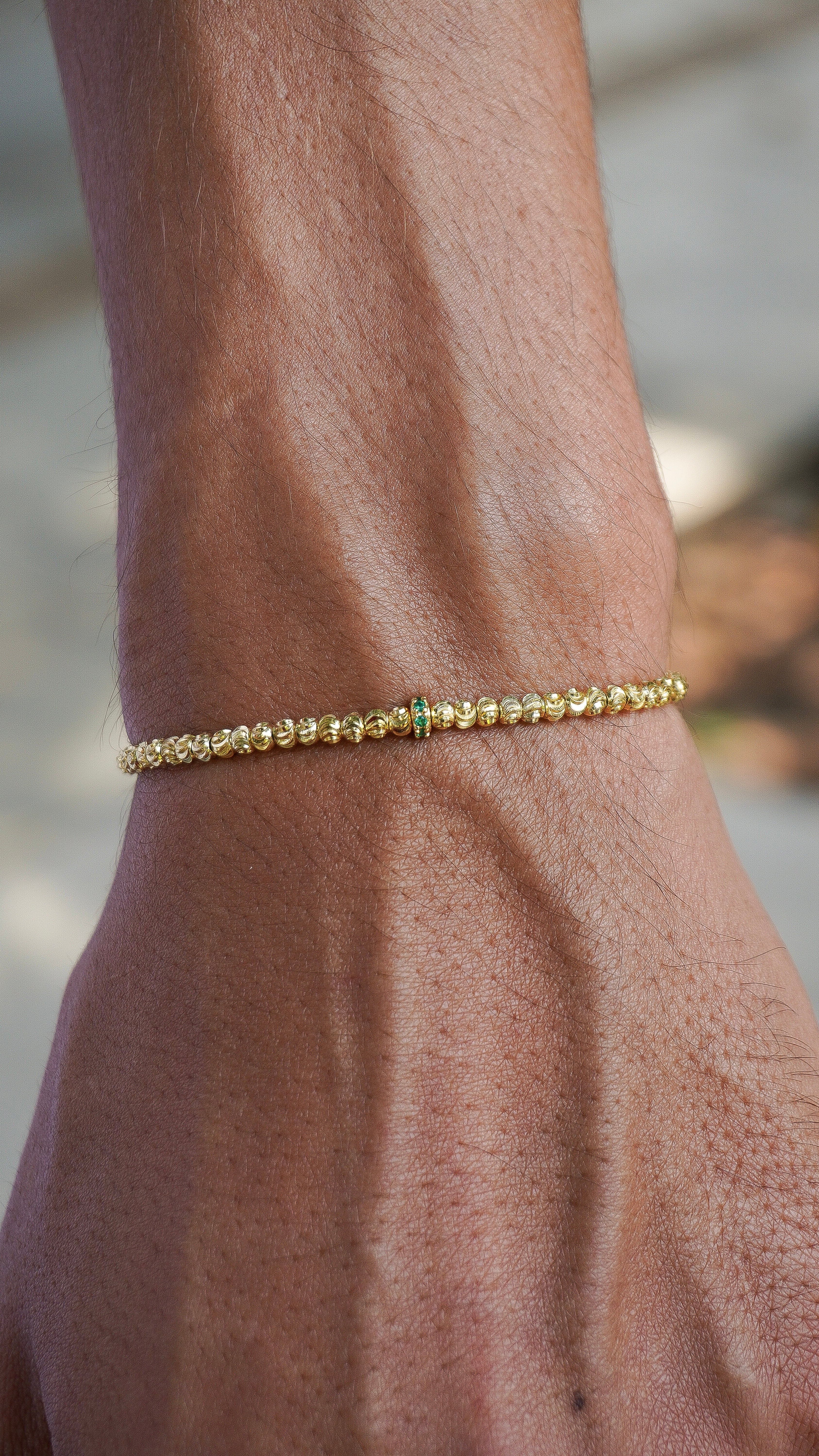 PULSERA CON HERRAJE VERDE BALÍN 3MM