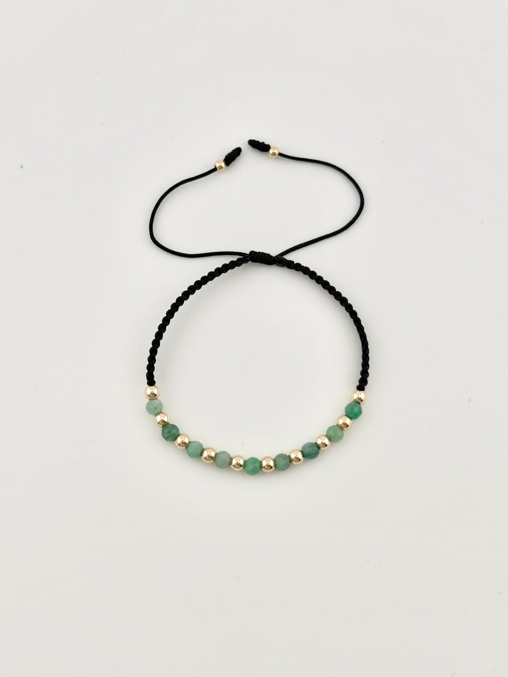 Cadena tejido china, pulsera esmeralda mini