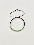 Cadena tejido china, pulsera esmeralda mini