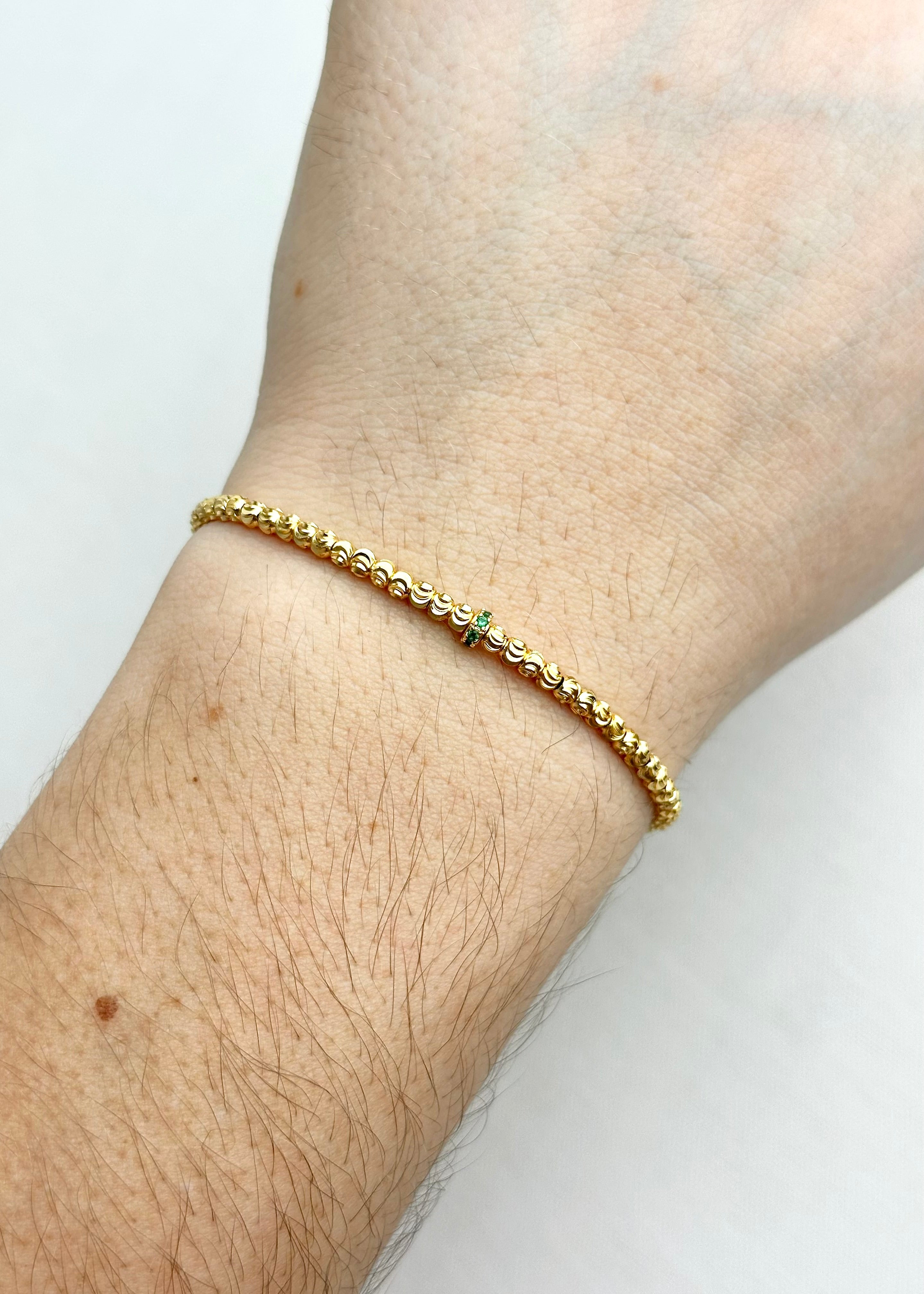 PULSERA CON HERRAJE VERDE BALÍN 3MM