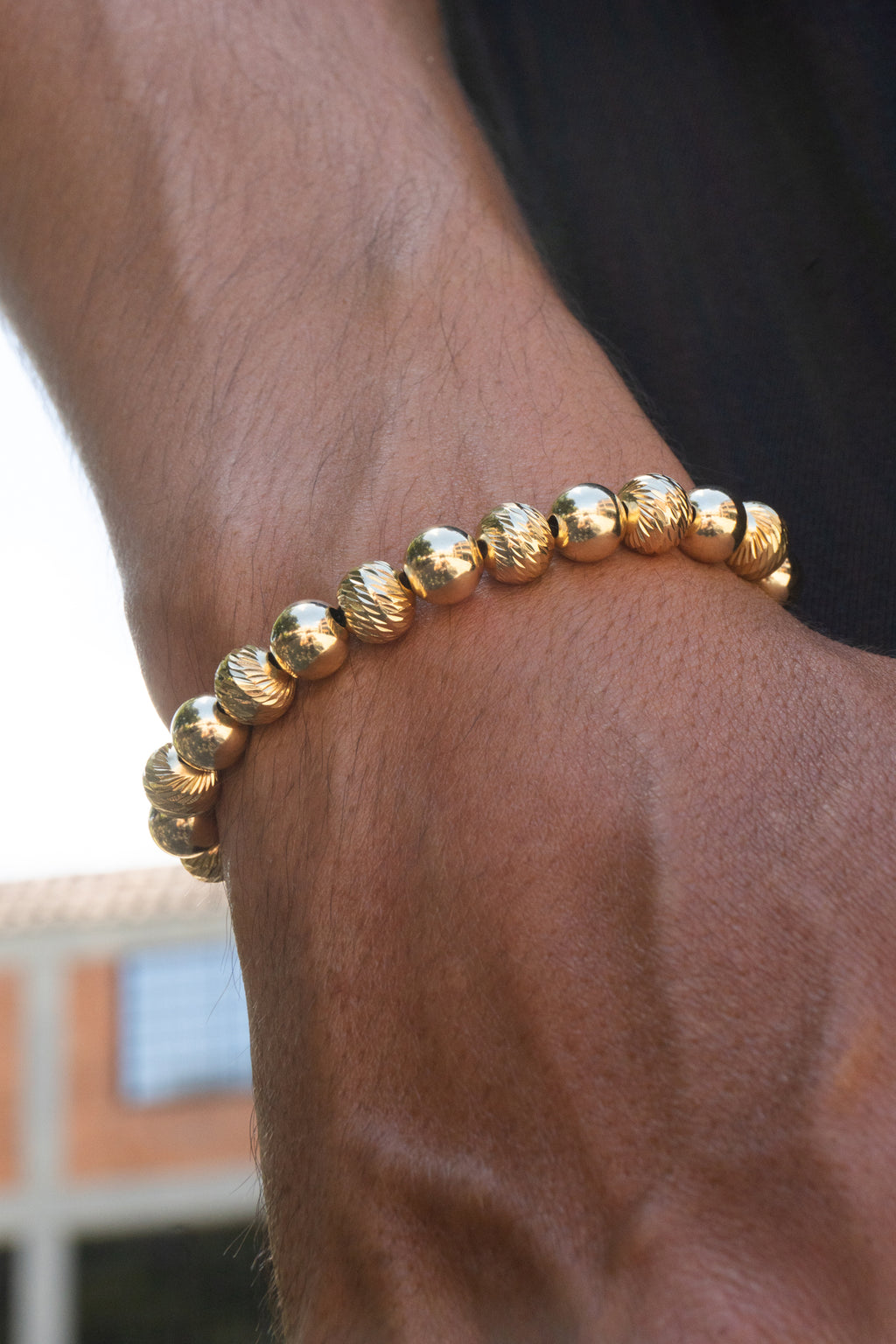 PULSERA CON BALIN DIAMANTADO Y LIZO #8