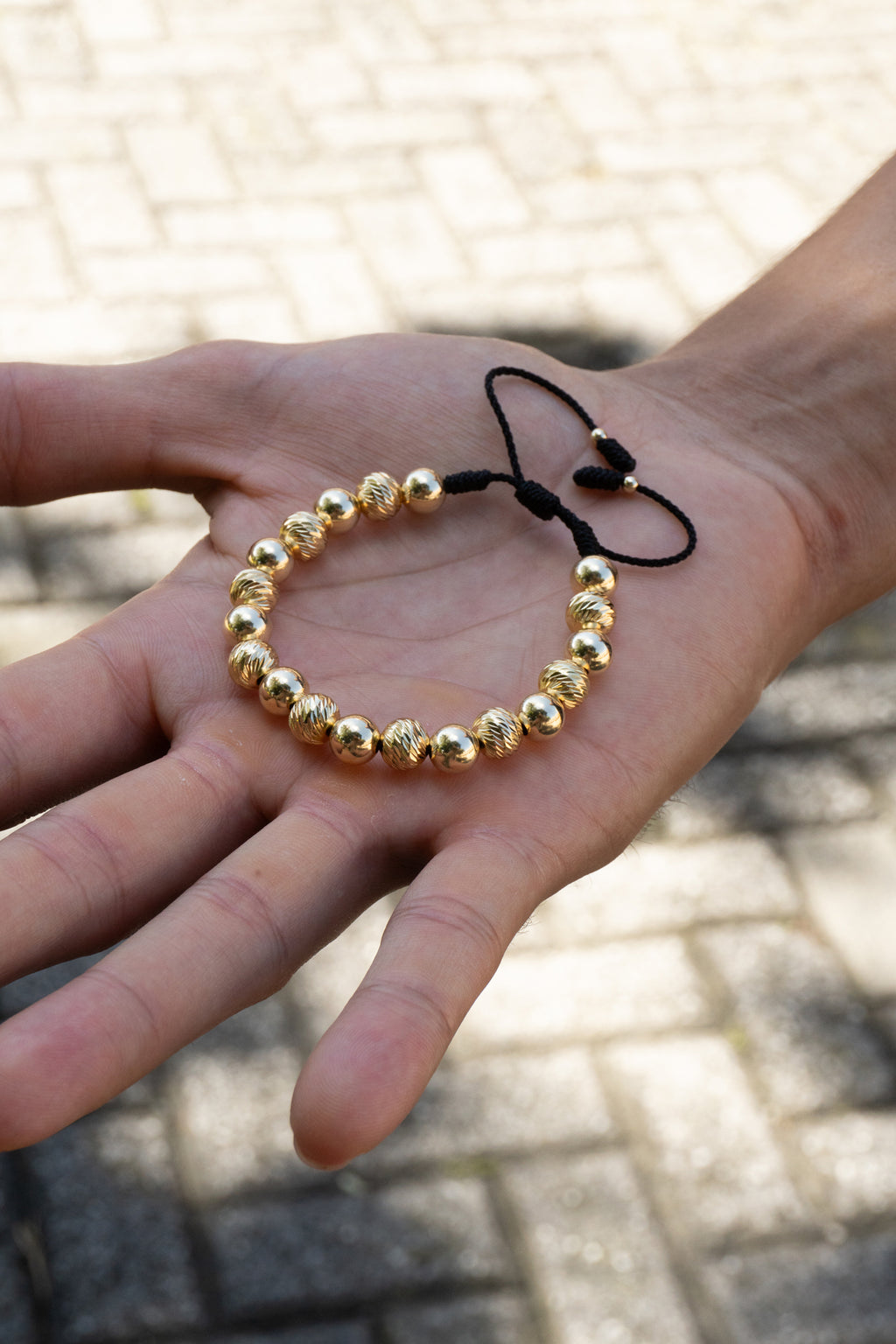 PULSERA CON BALIN DIAMANTADO Y LIZO #8
