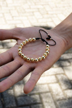 PULSERA CON BALIN DIAMANTADO Y LIZO #8