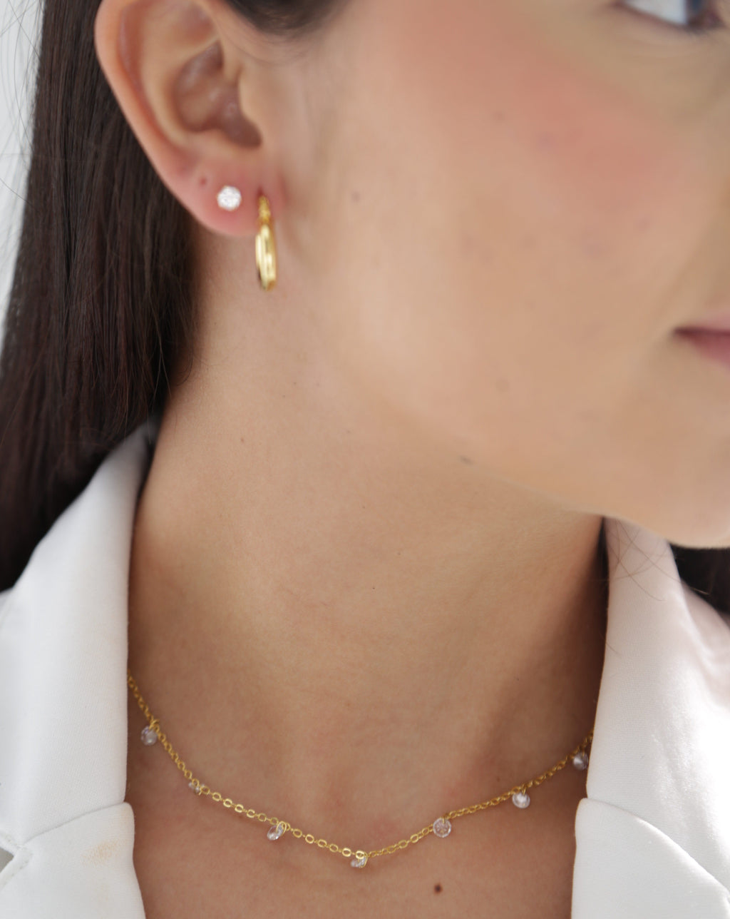 Cadena Gypsy + Candonga Tubular + Topo Circon Redondo