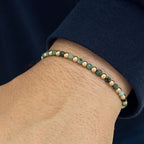 Joya De Esmeraldas y Balines Lisos En Pulsera