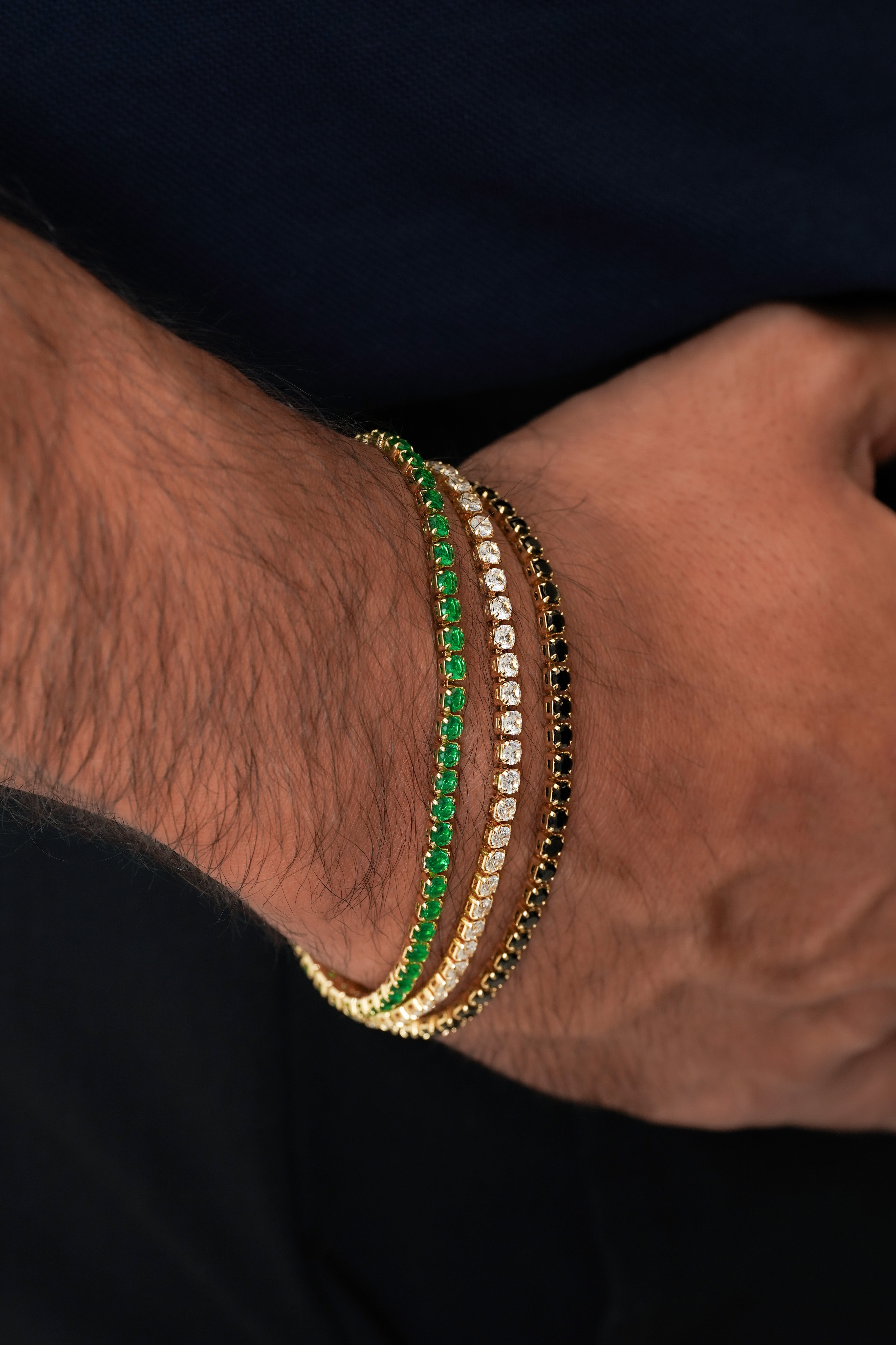 Pulsera Circonias Verde 20 Cms