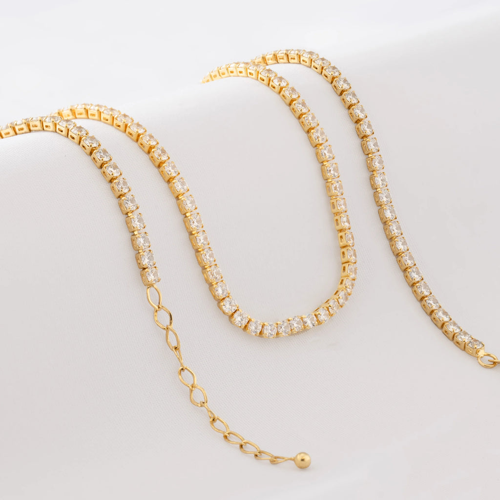 Cadena Circonias Unisex 45 Cms Cristal