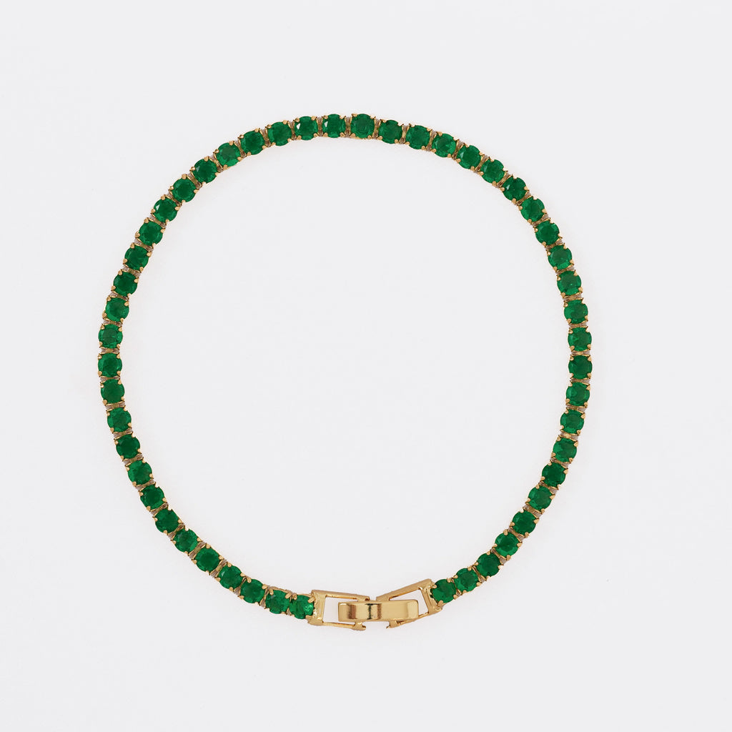 Pulsera Circonias Verde 20 Cms