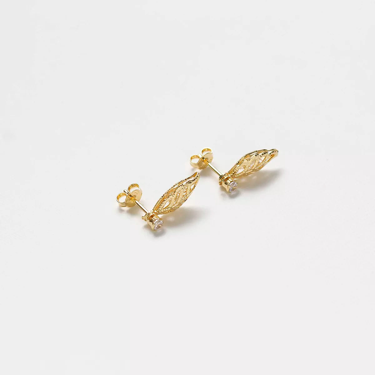 Arete Hoja Circonias 1.7 Cms