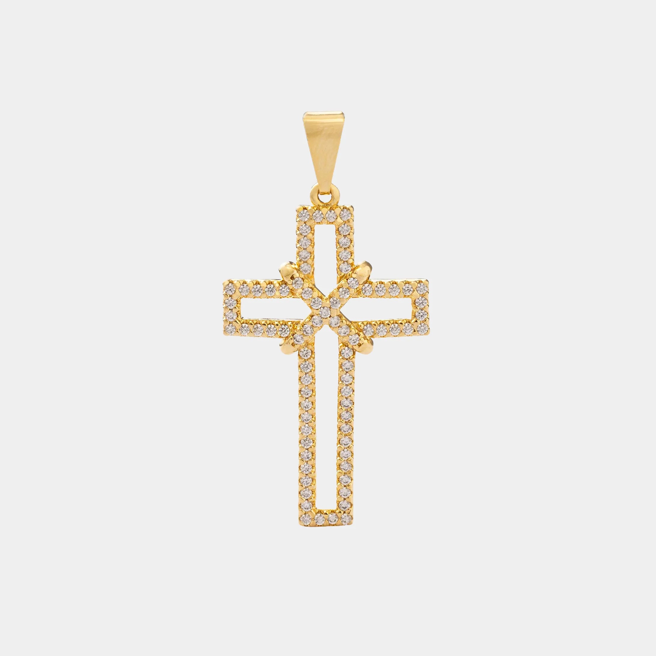 Dije Cruz Silueta circonias 3.5 cms