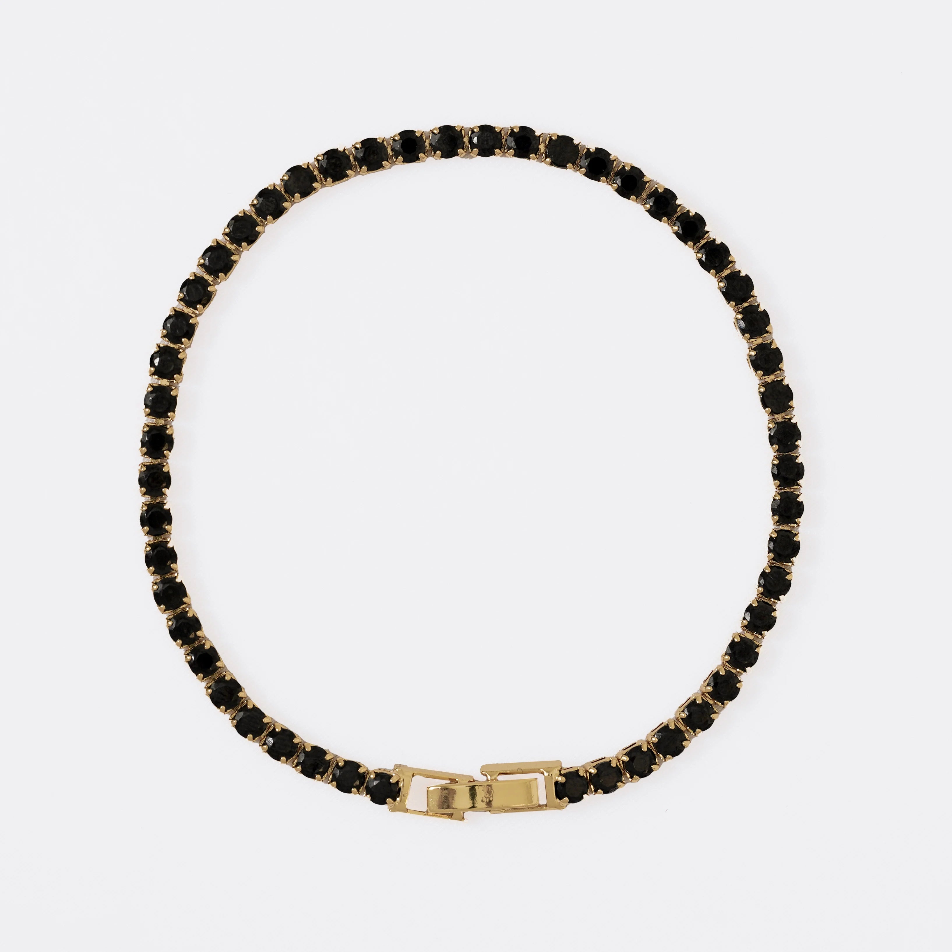 Pulsera Circonias Negra 20 Cms