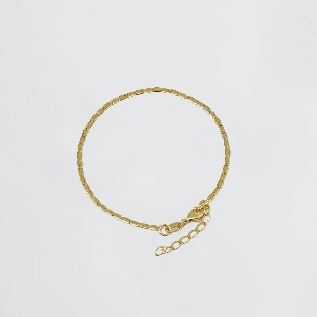 Pulsera Escalera Delg. Plana Lisa 16 Cms + Extensor