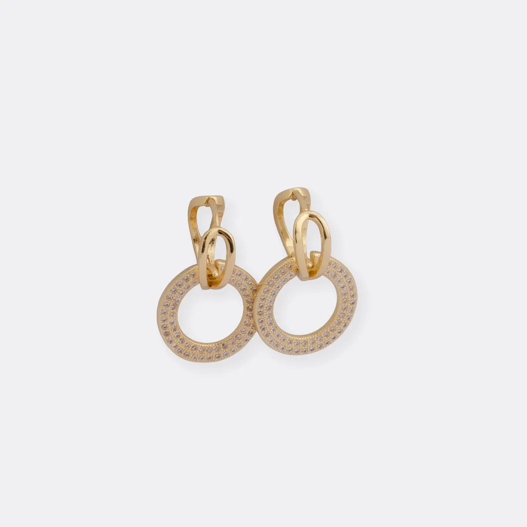 Arete Candonga Pavé Circle 14 mm