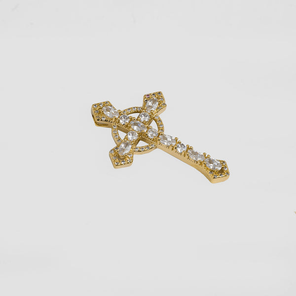 Dije Cruz Circonias 4.3 Cms CRISTAL