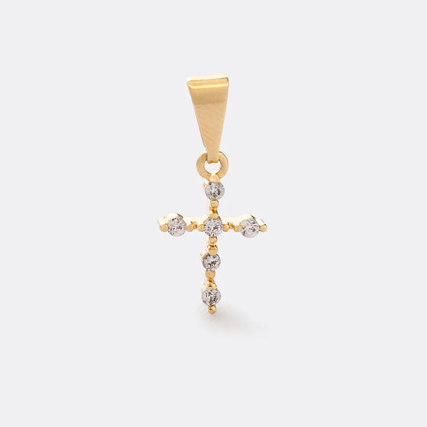 Dije Cruz 6 Circonias Cristal 1.1 cms Ed. Especial