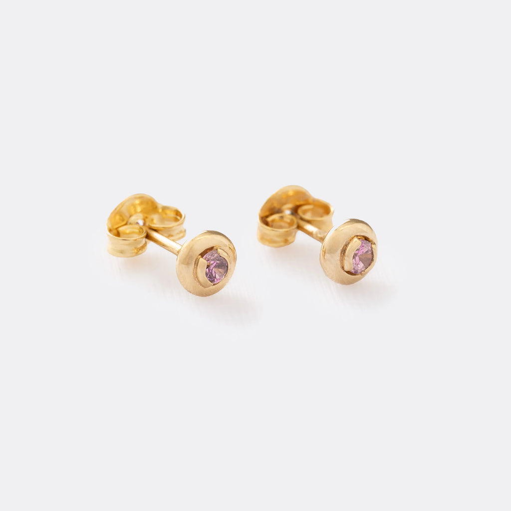 Arete Circon Caja Redonda 4Mm ROSA