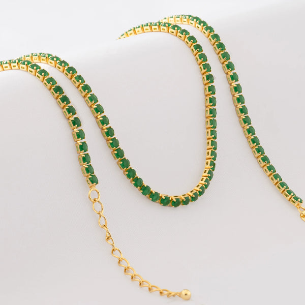 Cadena Circonias Unisex 45 Cms Verde