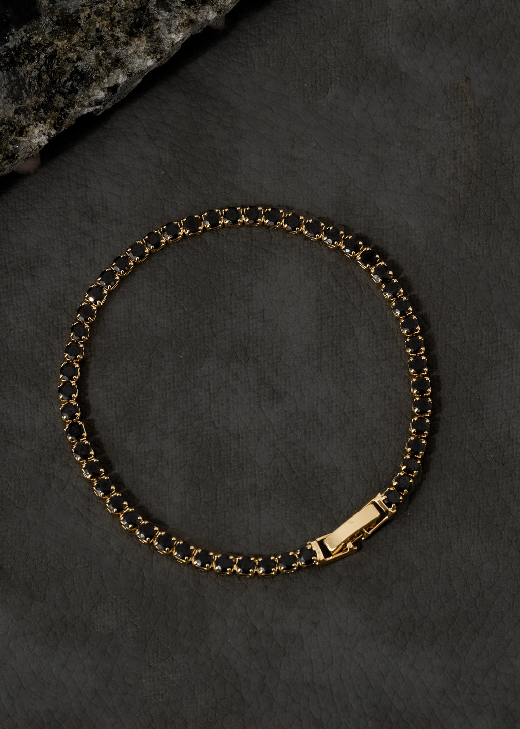 Pulsera Circonias Negra 20 Cms