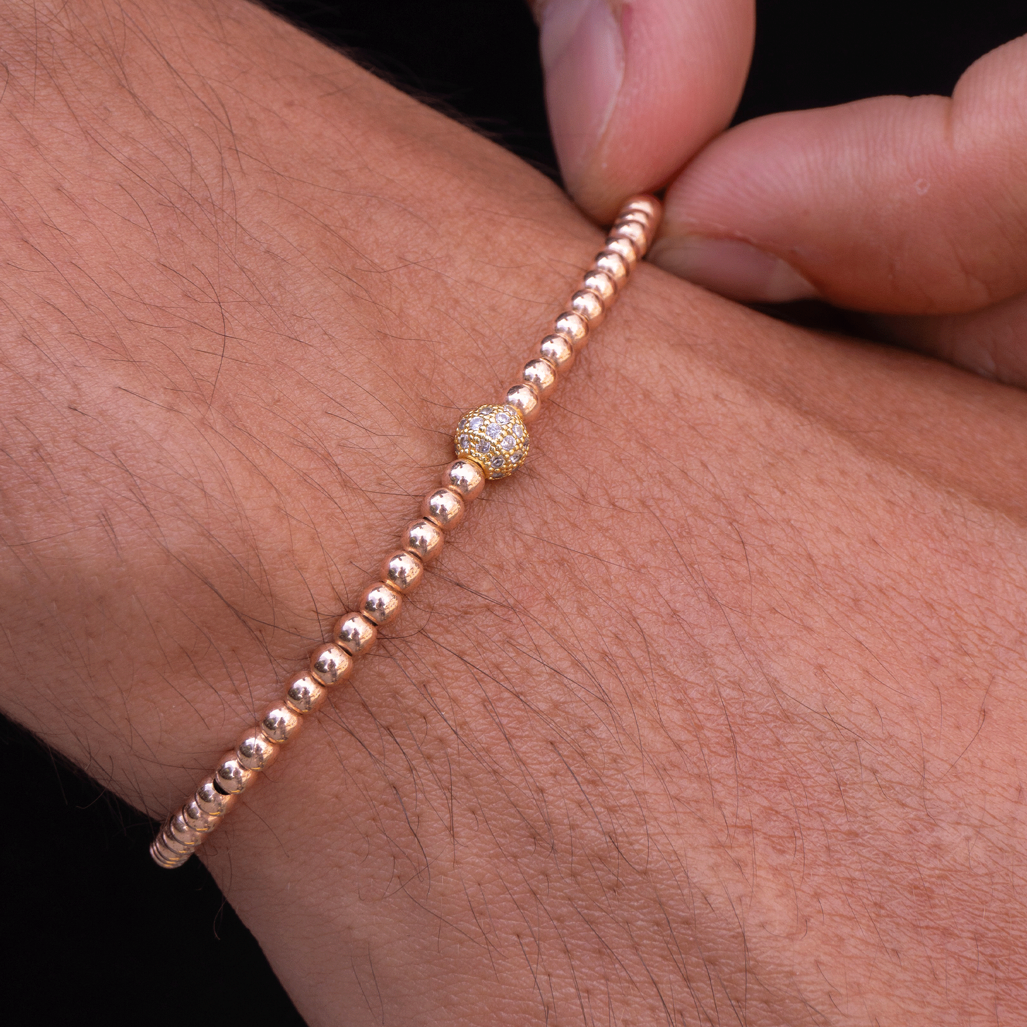 JOYA ROSE GOLD BALIN 3MM Y HERRAJE