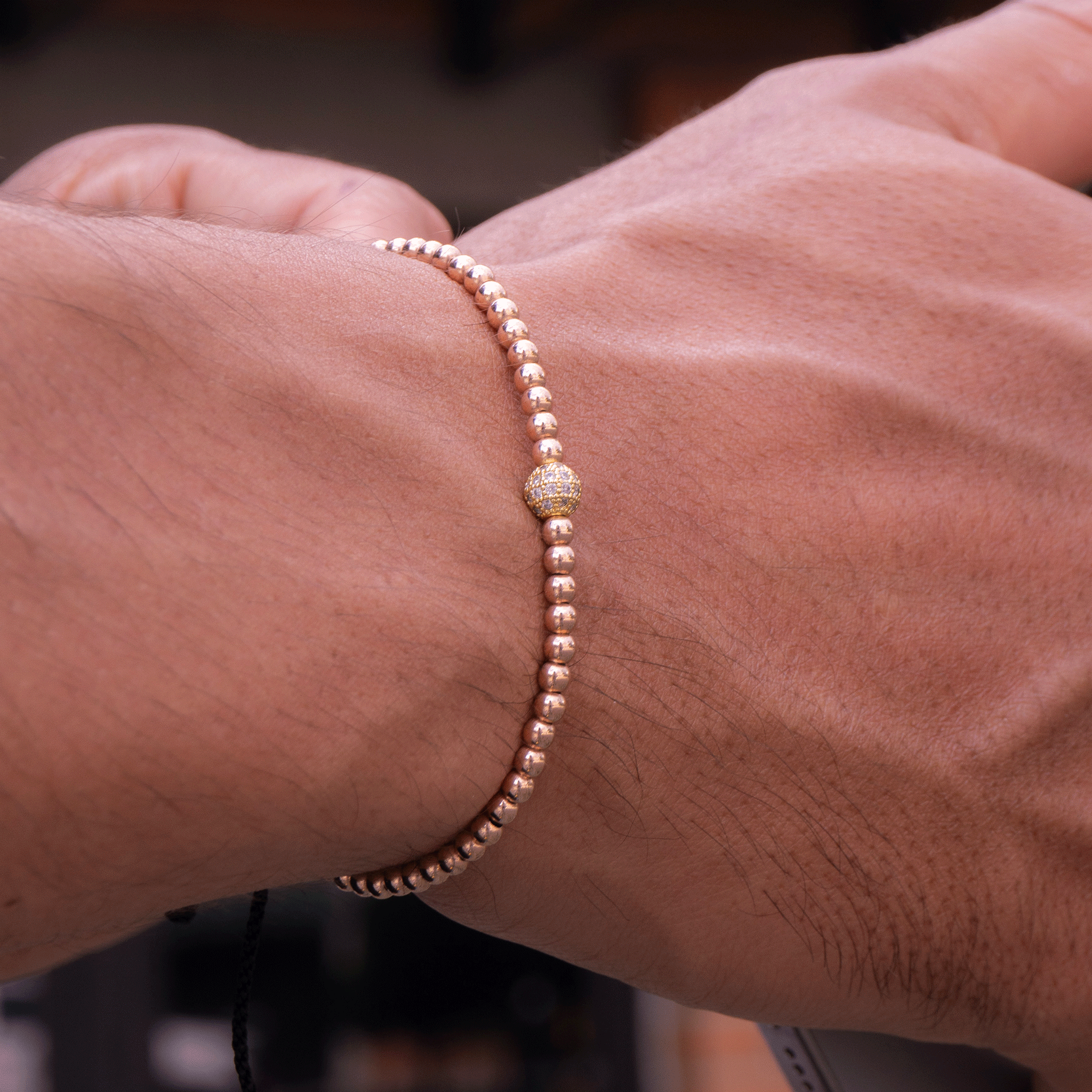 JOYA ROSE GOLD BALIN 3MM Y HERRAJE